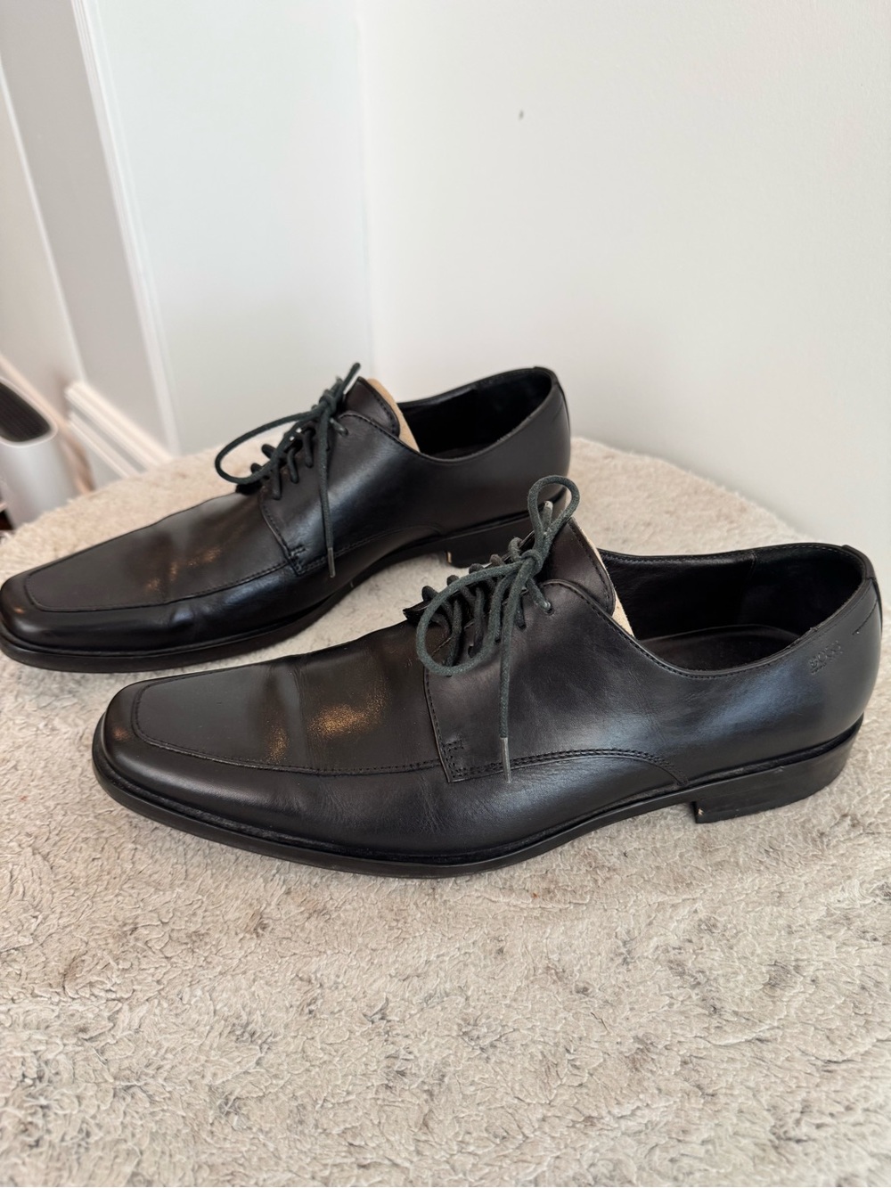 BOSS Men's Black Leather Oxford Dress Shoes US 9